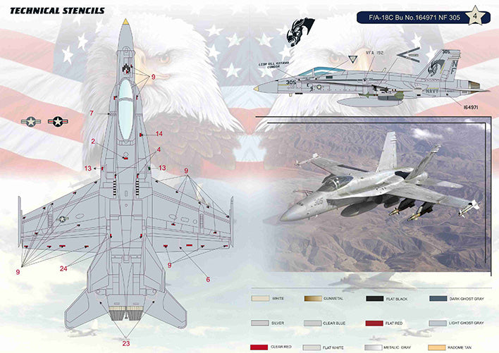 F-18 Hornet 1983 Year 1/144 Scale Decals Print Scale 144-019